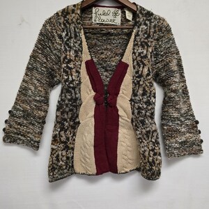 Anthropologie Field Flower Web And Loom Knit Cardigan Sweater Size S image 2