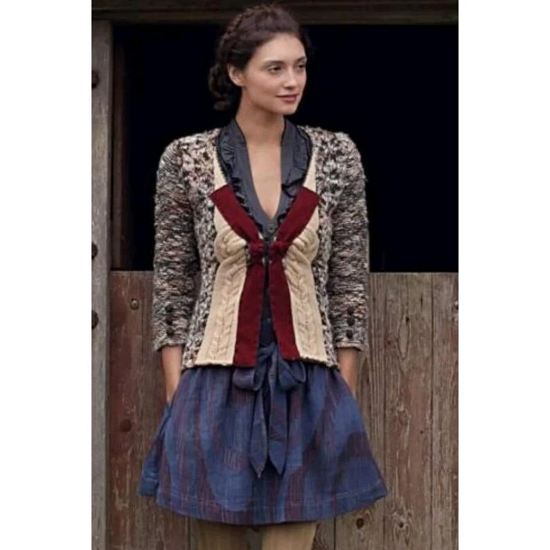 Anthropologie Field Flower Web And Loom Knit Cardigan Sweater Size S image 1
