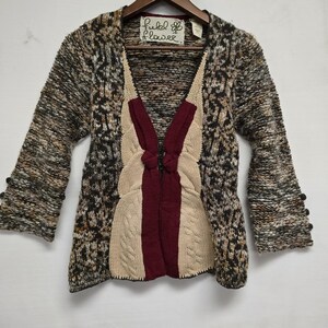 Anthropologie Field Flower Web And Loom Knit Cardigan Sweater Size S image 3