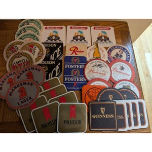 Vintage Beer Coasters Molson Ice Budweiser Bar Beverage Brewery Pub Mixed Lot 38