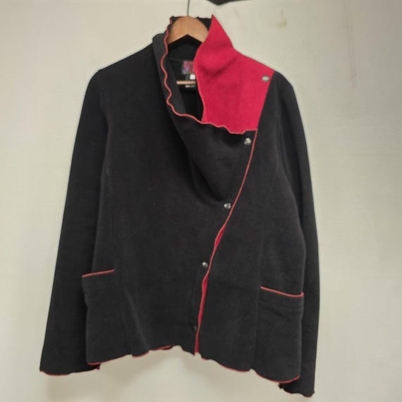 Red Rover Fleece Polartec Coat Size L Red And Black Regal Jacket Vintage