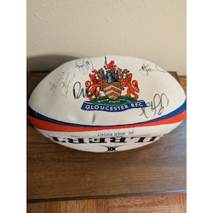 Gilbert Officiell Replikaboll Storlek 5 Rugbyfotboll Signerad Gloucester Rfc Lag
