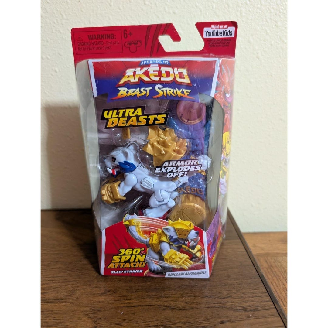 Legends of Akedo Beast Strike Ultra Beasts Ripclaw Alphawolf 360 Spin ...