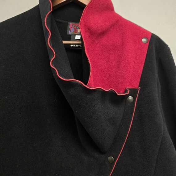 Red Rover Fleece Polartec Coat Size L Red And Black Regal Jacket Vintage View 2
