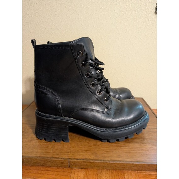 VTG Skechers Chunky Platform Combat Leather Boots Sz 7  display picture 3