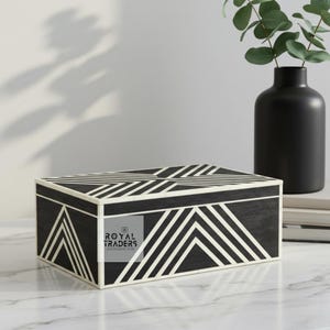 Schwarze Knochen Schmuckschatulle | Handgefertigte Aufbewahrungsbox | Organizer Box | Indische dekorative Geschenkbox | Benutzerdefinierte Box | Personalisierte Erinnerungsbox