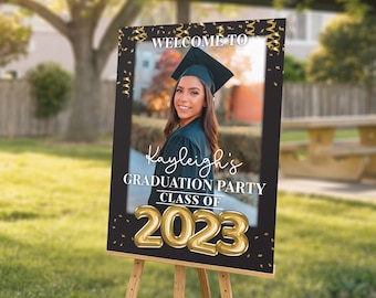 Class of 2024, Graduation Photo Welcome Sign, Senior Grad Party Welcome Sign, Coroplast Board Sign, High School Graduation Party Sign