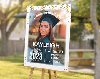 Graduation Photo Welcome Sign, Class of 2024, Senior Grad Party Welcome Sign, Coroplast Board Sign, High School Graduation Party Sign