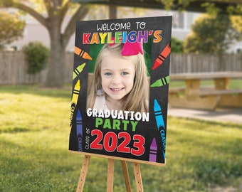 Class of 2024, Graduation Photo Welcome Sign, Kindergarten Grad Party Welcome Sign, Coroplast Board Sign, Preschool Graduation Party Sign