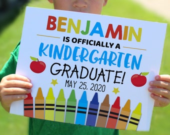 Editable Kindergarten graduation sign, personalized school sign, Printable sign, Graduation print, 8x10 sign, Kindergarten print