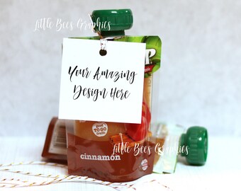 Applesauce Tasche Anhänger Mockup, Geschenkanhänger Mockup, Party Favor Tag Mockup, digitaler Download, Psd Datei Smart Object, Photoshop, Styled Tag Mockup