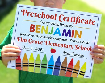 Printed Graduation sign, personalized school sign, Graduation print, 8x10 sign, Kindergarten graduation, Preschool graduation, homeschool