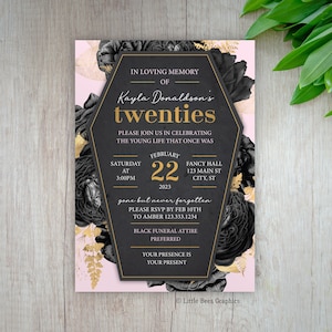 Death to my twenties party invite, 30th birthday invitation, Funeral birthday, Coffin Party, RIP Youth, mourning my youth, printable