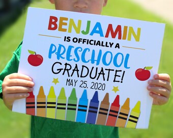 Printed Graduation sign, personalized school sign, Graduation print, 8x10 sign, Kindergarten graduation, Preschool graduation, homeschool