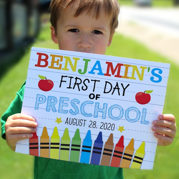 Editable Back to school sign, Printable sign, personalized school sign, First day of school sign, digital preschool sign, elementary school