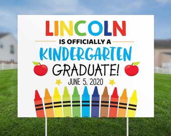 Editable Kindergarten graduation yard sign, quarantine grad sign, Printable Lawn Sign, Elementary school Graduation sign, Class of 2023