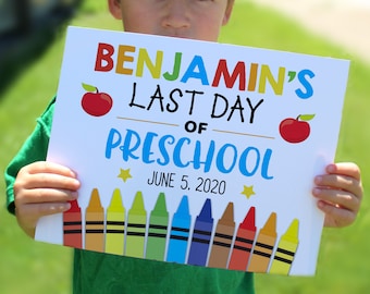 Editable Last day of school sign, Printable sign, personalized school sign, school print, 8x10 sign, preschool