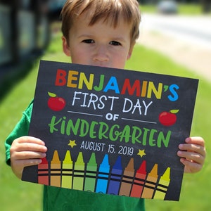 Editable First day of school sign, Printable sign, personalized school sign, Back to school chalkboard print, 8x10 sign