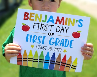 Editable Back to School sign, First Day Sign, personalized school sign, Printable sign, First Grade print, 8x10 sign, Elementary school sign