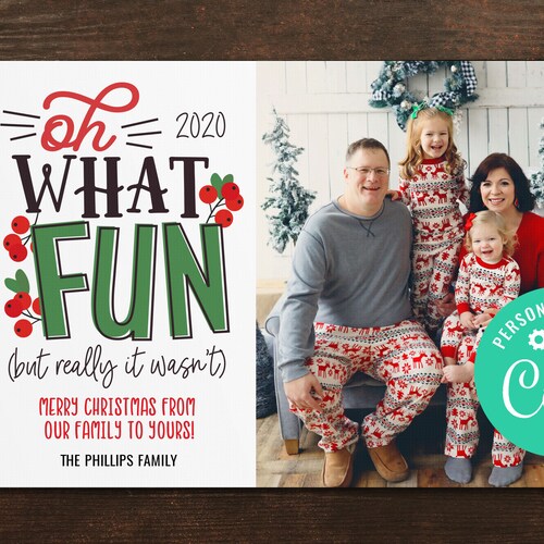 2021 Christmas Card Funny Oh Deer What a Year Editable Etsy