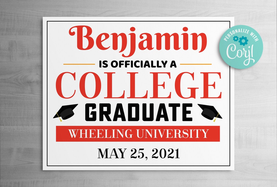 Example Grad Ou Sign Editable College Graduation Sign, Personalized School Sign, Printable ...