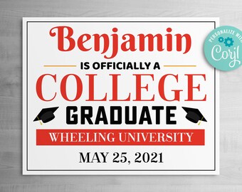 Editable College graduation sign, personalized school sign, Printable sign, Graduation print, 8x10 sign, University Grad print