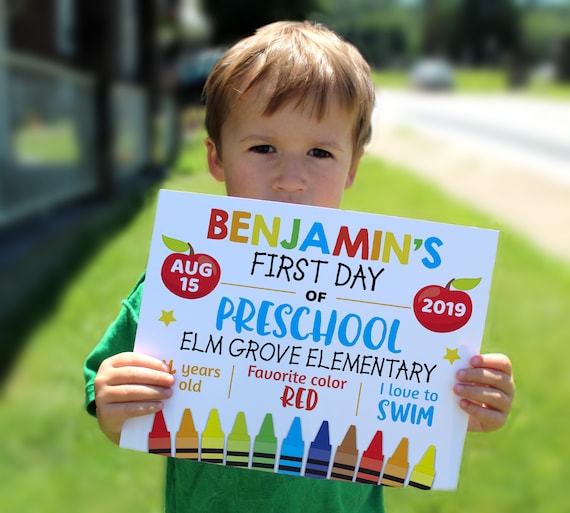 Editable First day of school sign, personalized school sign, Printable sign, Back to school print, 8x10 sign, preschool print