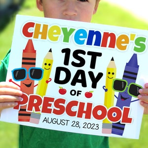 Editable First Day of School Sign, Printable Preschool Sign ...