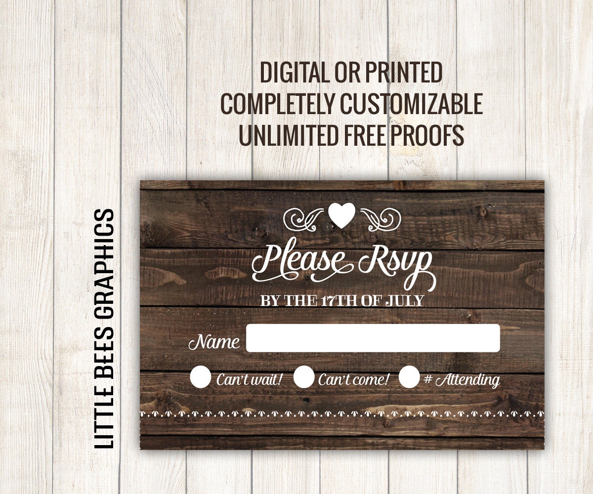 Rustic Wedding Invitation Printable wedding invitation | Etsy