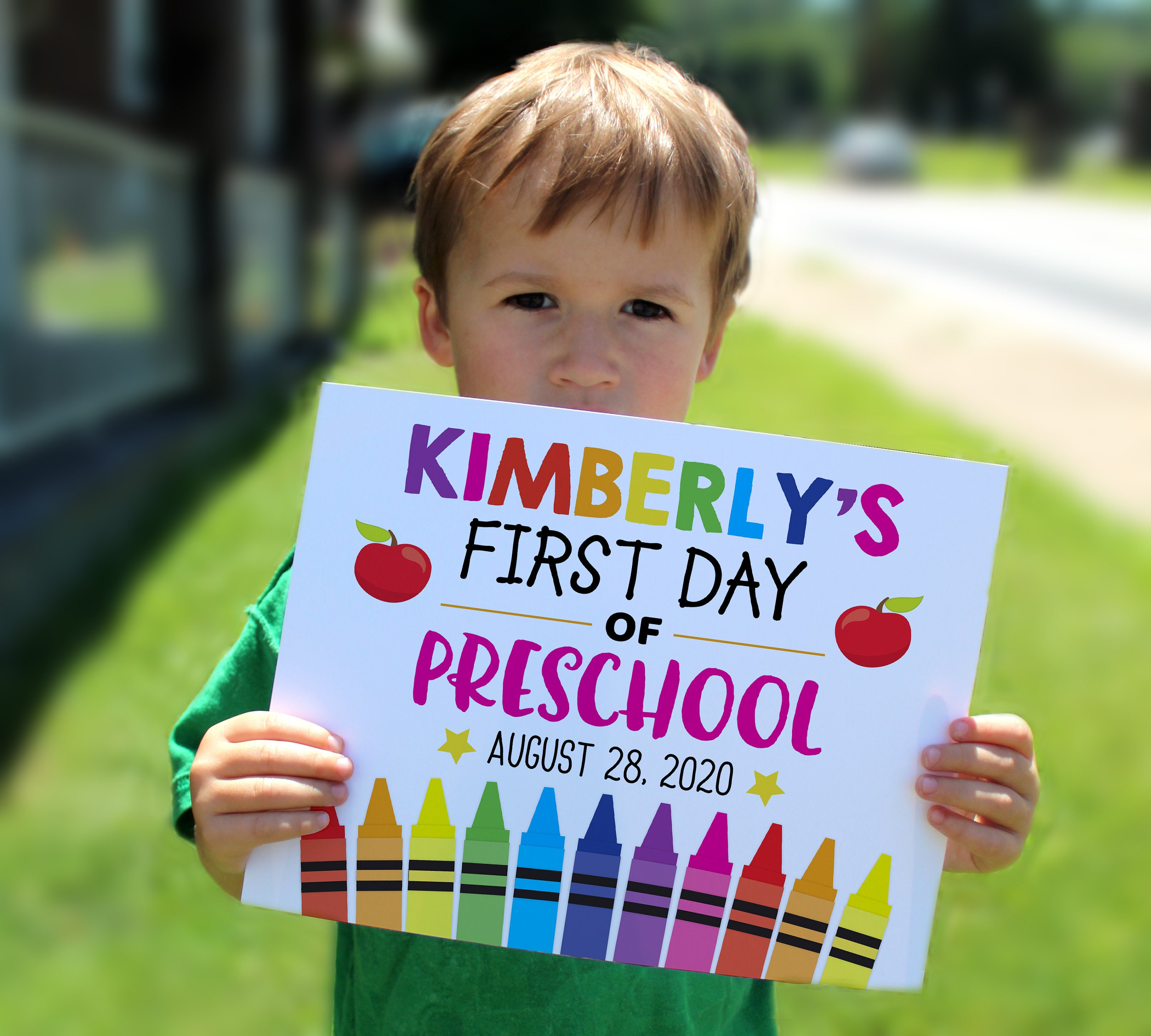Editable First day of school sign, Printable sign, personalized schoo…