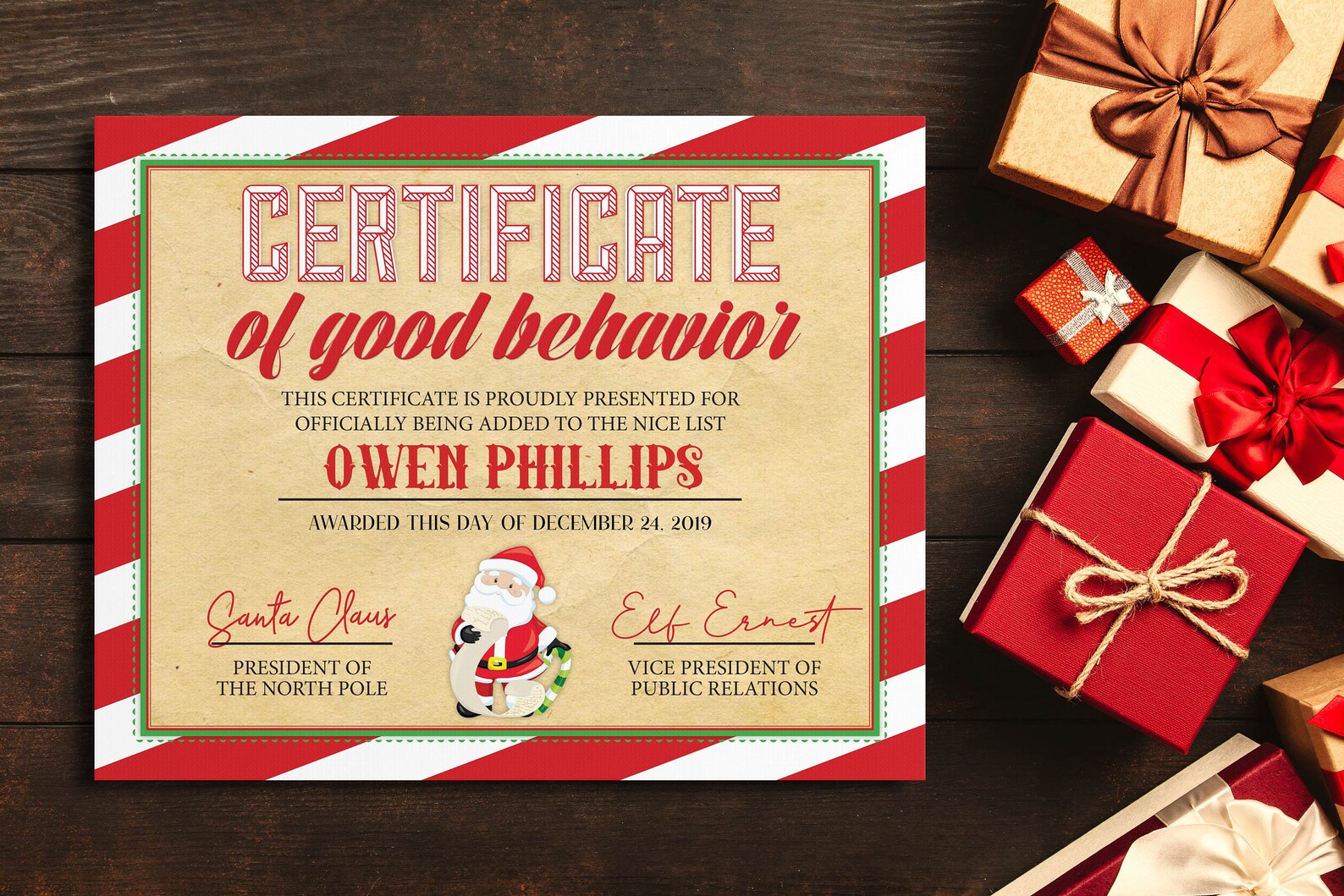 Editable Santa's Nice List Printable, Personalized Nice List