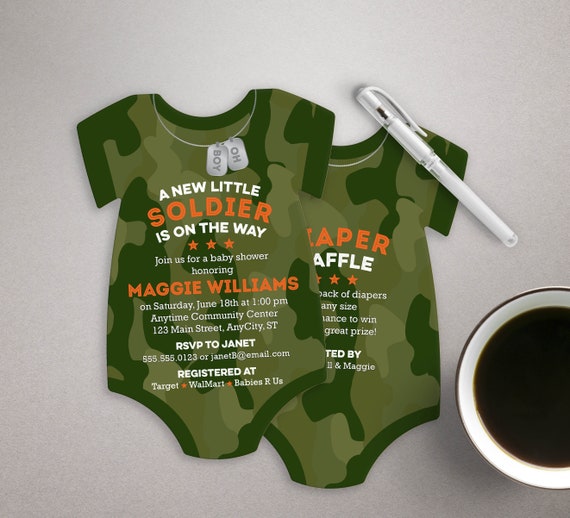 camouflage baby shower invitations