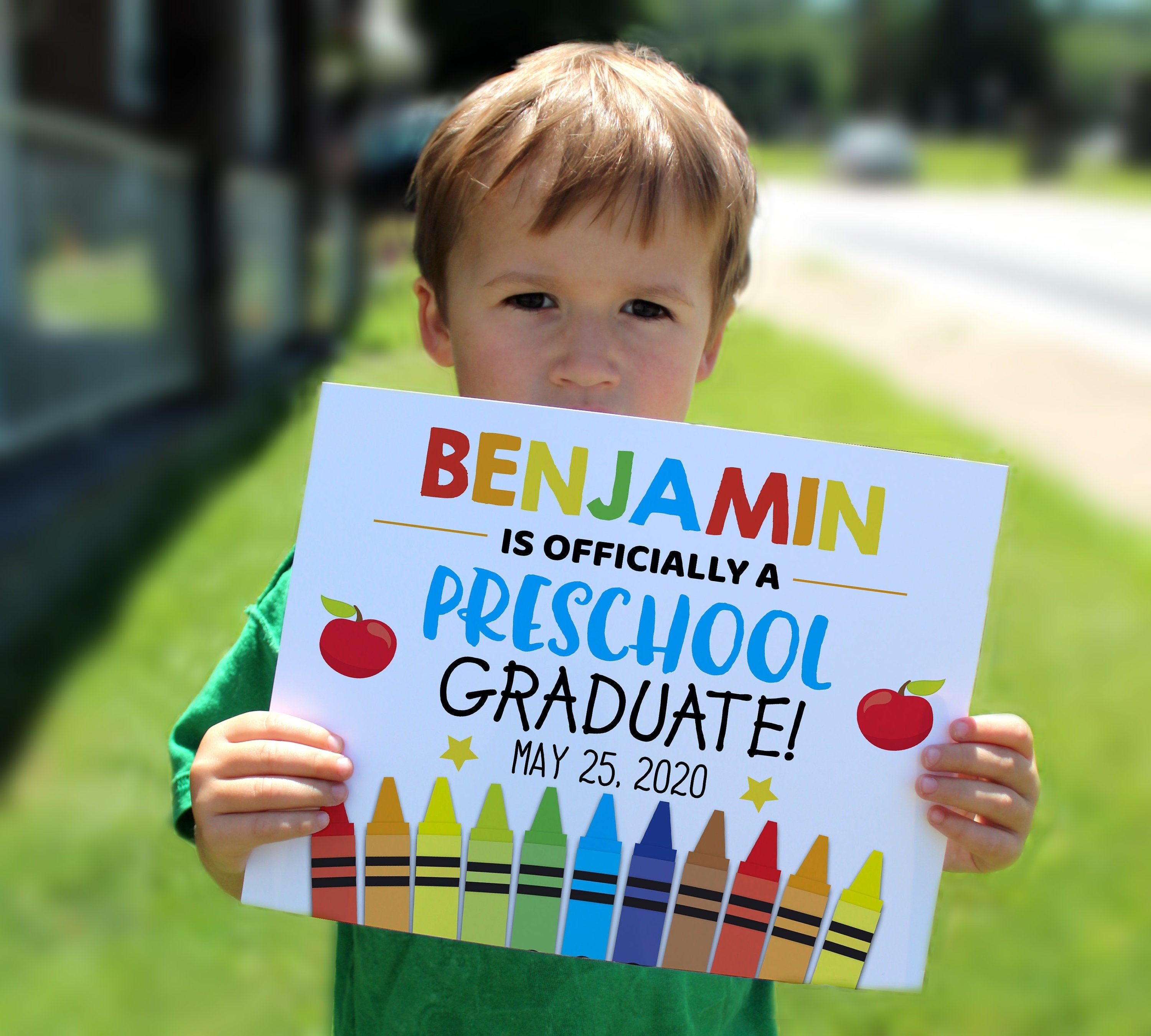editable preschool graduation sign personalized school sign etsy