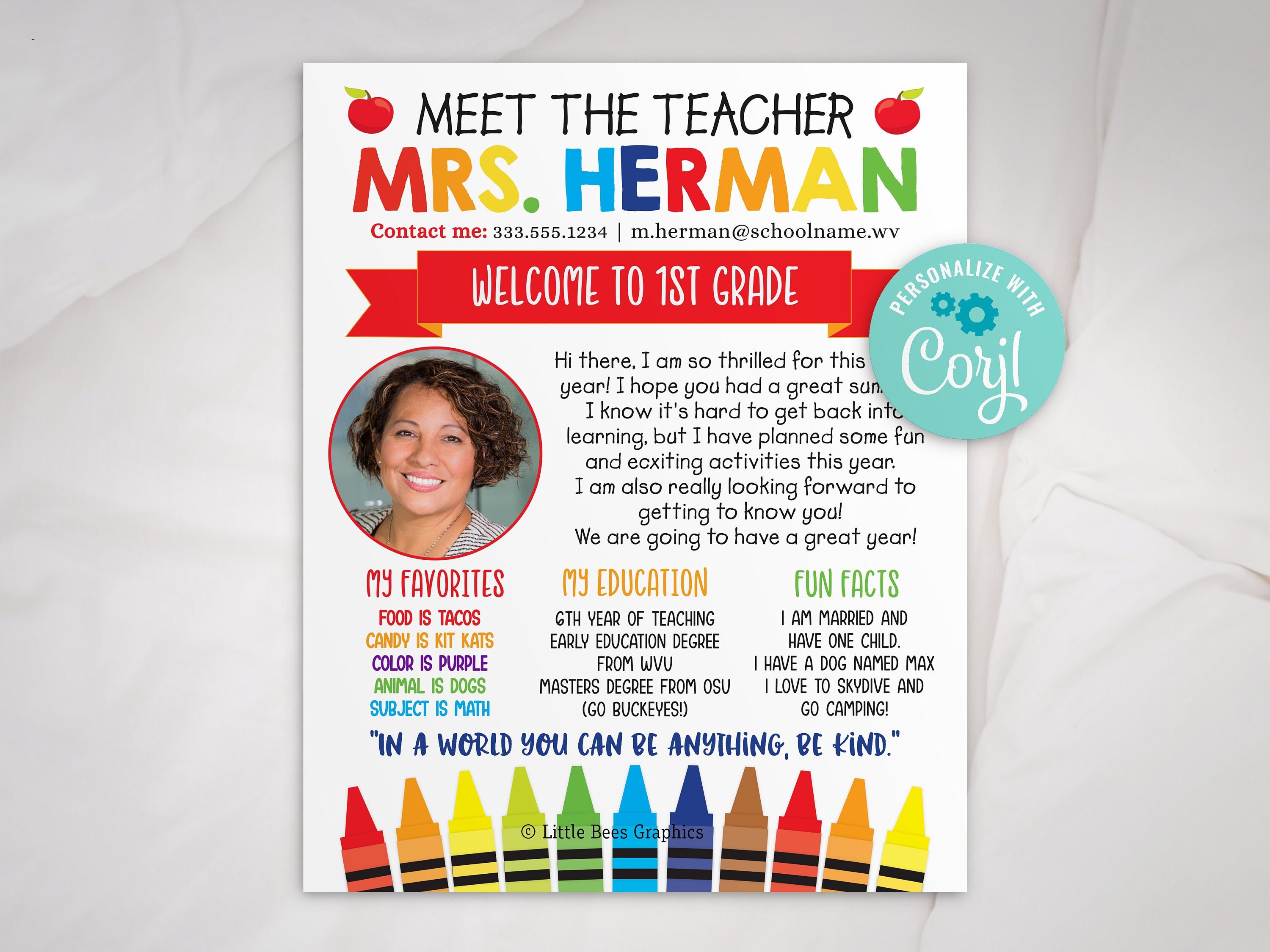 Editable Meet The Teacher Template Welcome Back To School Etsy Ireland