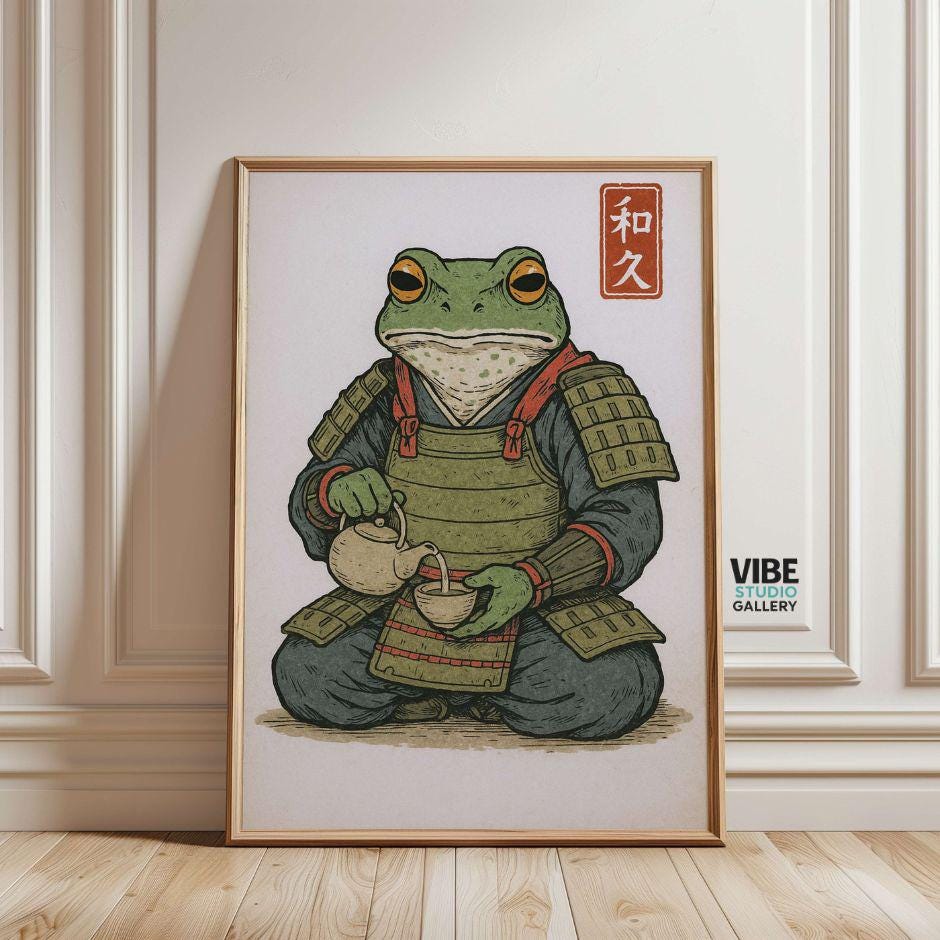 Dibujo samurai rana - Etsy México, image size:940x940