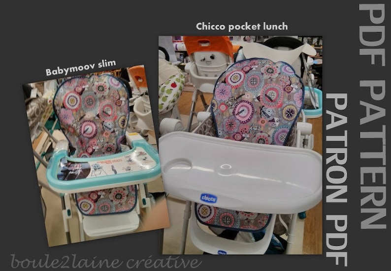 PDF pattern high chair cover / Patron et tuto PDF housse chaise haute Chicco Polly 2 in 1 Babymoov & Graco image 2