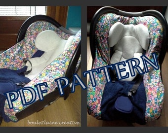 PDF pattern DIY car seat cover / Patron et tuto PDF housse coque auto creatis