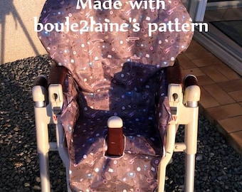 PDF Pattern DIY high chair cover / Patron et tuto PDF housse chaise haute prima pappa diner