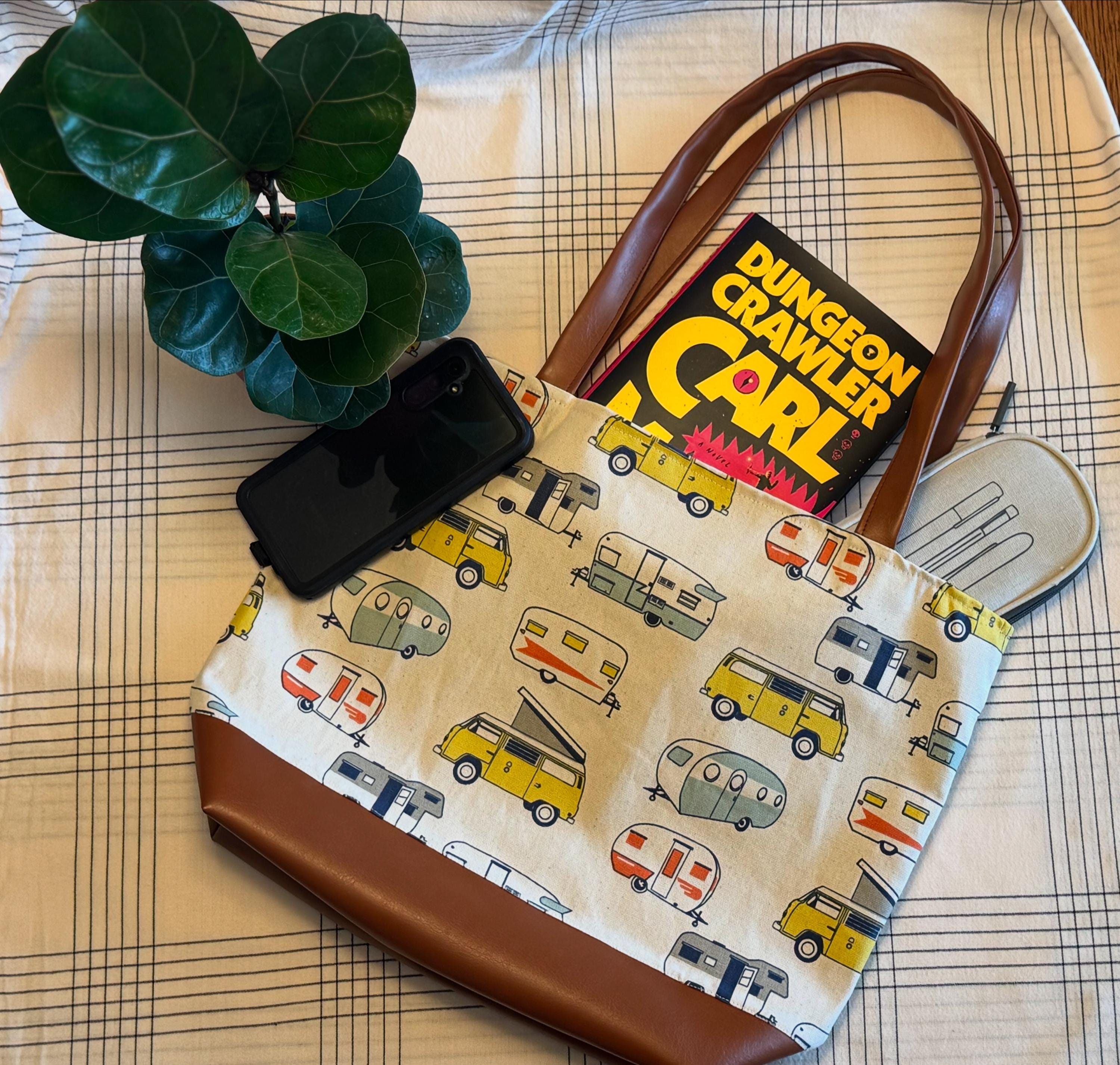 The Faux Leather Bottom Tote