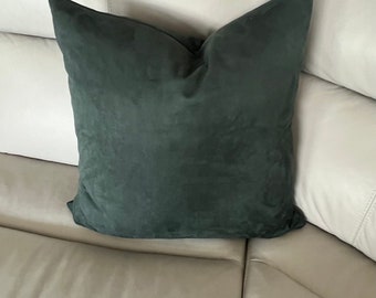 Green Faux Suede Christmas Pillow | Throw Pillow | Holiday Pillow Cover | Warm Cozy Holiday Decor | Christmas Gift | Holiday Decoration |