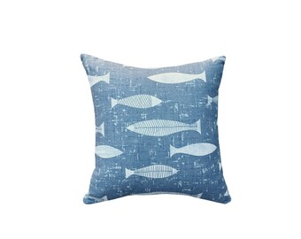 Outdoor Pillow w/ Zipper | Pillow Cover | Tropical Decor | Fish Pillow | Decorative Patio Furniture | Decorate | Removable | Coastal |