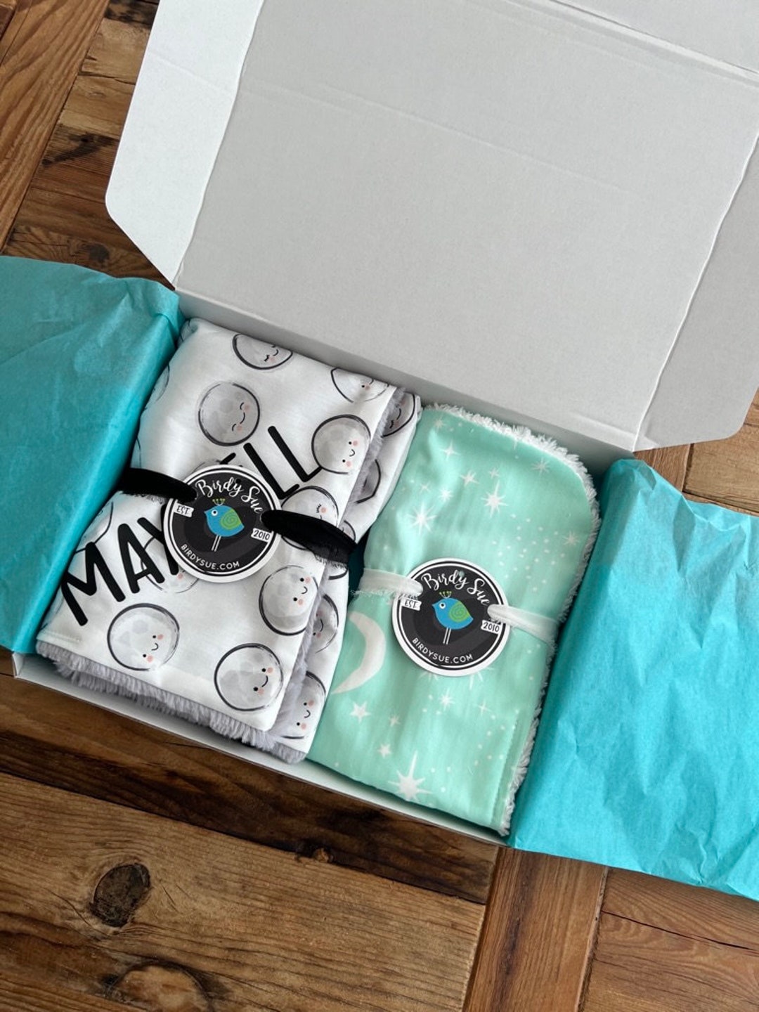 Personalized Baby Gift Box Baby Blanket Bib & Burp Boy Etsy