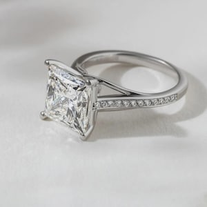 Princess cut Moissanite engagement ring Unique rose gold engagement ring dainty diamond bridal ring Twist ring promise ring anniversary gift