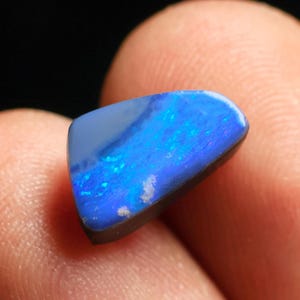 Natural Australian Royal Blue Purple Opal Doublet Cabochon, Electric Blue Freeform Loose Gemstone Jewelry Making Supplies 11x7mm 3 Ct AO-4