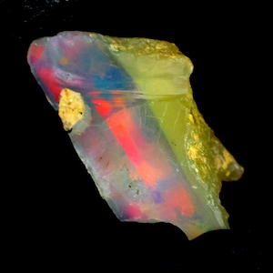 Raw Ethiopian Welo Opal Crystal Natural Multi Color Flash Fire Untreated Rough Gemstone for Wire Wrapping Jewelry Making 6.7ct W7