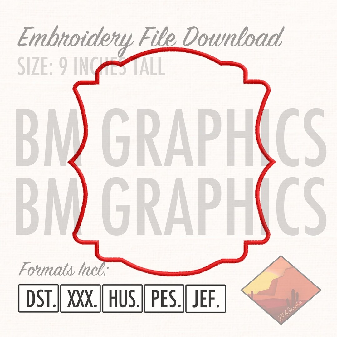 Scroll Back Patch Western Rodeo Border Graphic Embroidery File Download ...