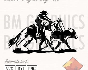 Reined Cow Horse NRCHA Equine Cutting Working Western Laser Engraving File/Graphic Download. 3 Formats. Glowforge, Lightburn, C02 Laser
