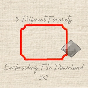 3inch x 2inch Cap Patch Scalloped Corner Border Embroidery File Download 5 File Formats