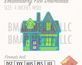 House Real Estate Home Embroidery Graphic File Download 4 inches wide, 5 Different File Formats