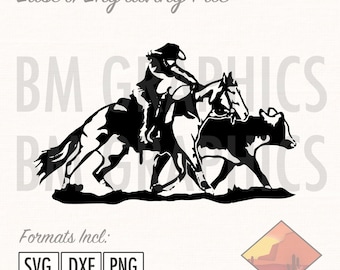 Reined Cow Horse NRCHA Equine Cutting Western WOMAN Laser Engraving File/Graphic Download. 3 Formats. Glowforge, Lightburn, C02 Laser